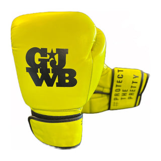 black and neon yellow fitness boxing gloves