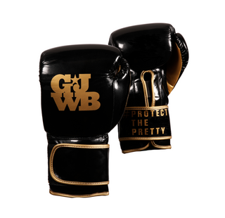 black and gold boxing sparring gloves (made for women)