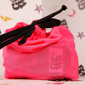 Pink boxing handwraps in a mesh bag 