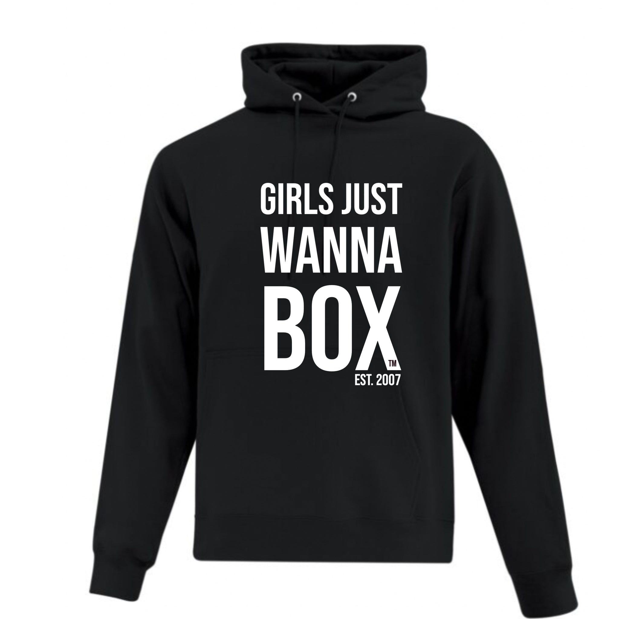 Girls just wanna box black hoodie sweatshirt 