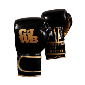 black and gold boxing gloves (made for women)