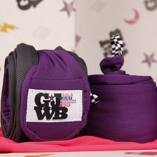Purple and grey women's mesh boxing GJWB hand wraps